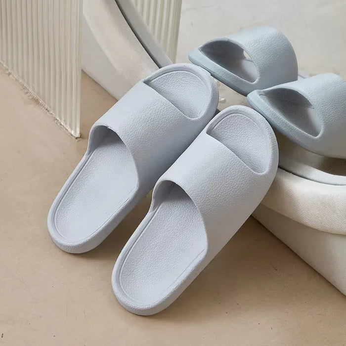 Women Home Slippers Beach Slides Solid Color Mens Thick Sole Indoor Bathroom Anti Slip Shoes Summer Couple Sandals