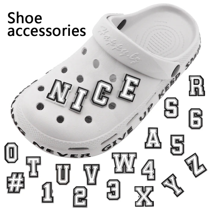 Letter Shoes Charms for Clog Sandals Shoe Decoration 0-9# Number Alphabet ABC-Z Characters DIY Shoes Pins for Boy Girl Men Women