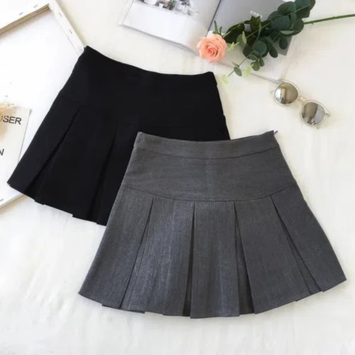 Fashion A Line Women Pleated Skirt High Waist Zipper Grey Student Mini Skirt JK Summer New 2023 Black Ladies Suit Skirt