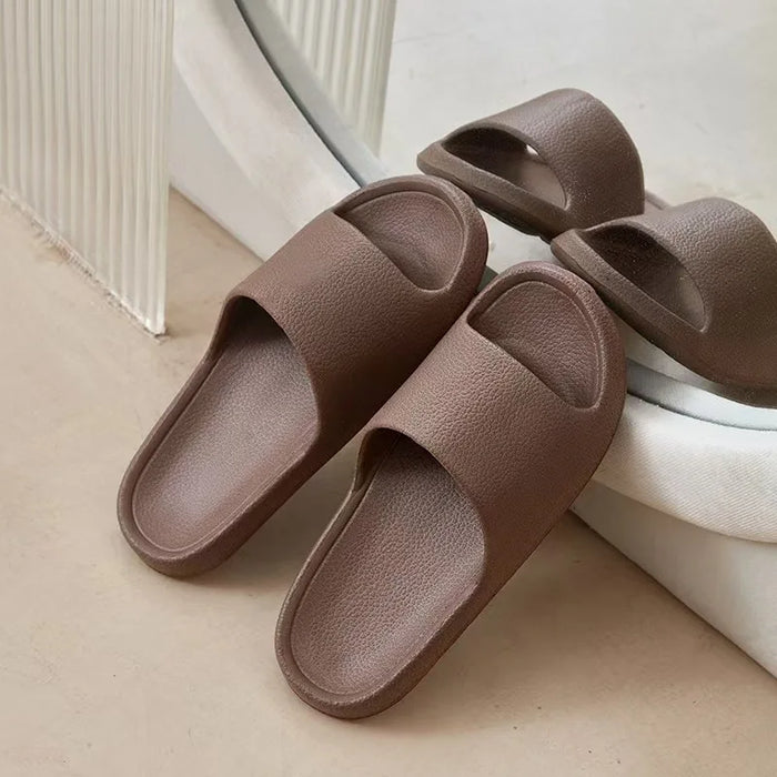 Women Home Slippers Beach Slides Solid Color Mens Thick Sole Indoor Bathroom Anti Slip Shoes Summer Couple Sandals