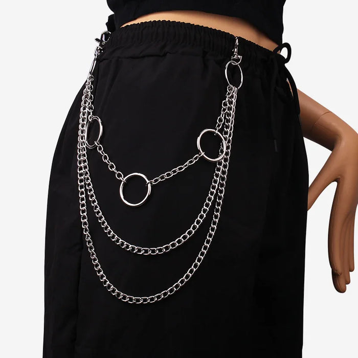 Vintage Long Metal Rock Trousers Hipster Pant Jean Keychain Ring Clip Tassel Keychains Women Accessory