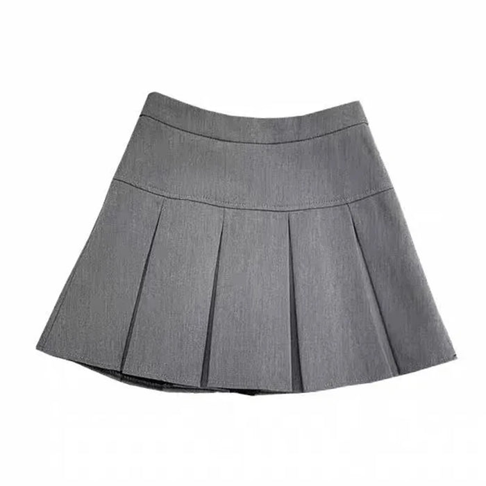 Fashion A Line Women Pleated Skirt High Waist Zipper Grey Student Mini Skirt JK Summer New 2023 Black Ladies Suit Skirt