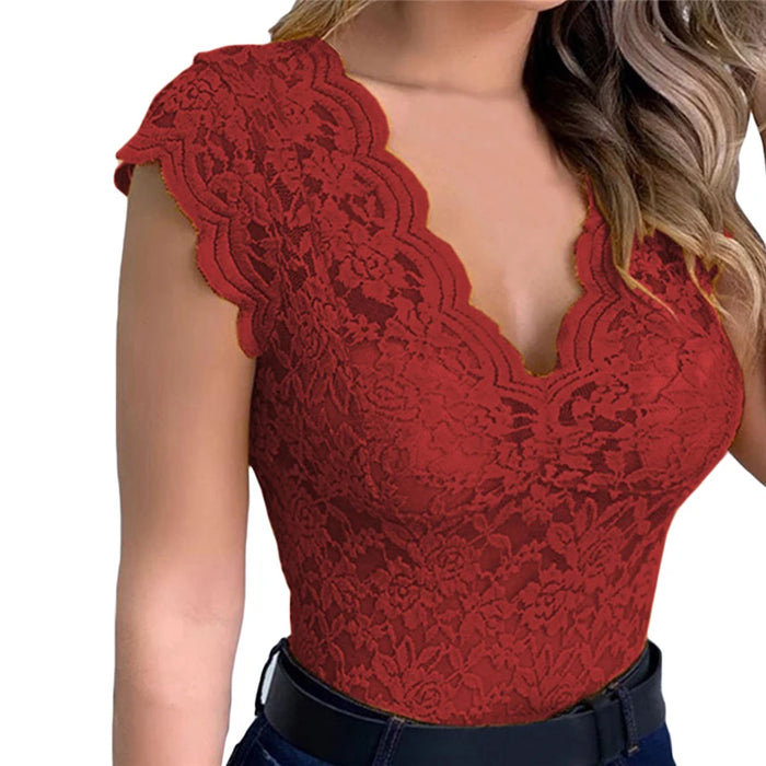 Women Summer Sexy Lace Crochet Cardigan Casual Solid Color Tops Female Trend Lace Hollow Out Sleeveless Top for Ladies