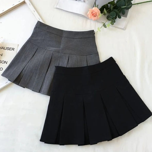 Fashion A Line Women Pleated Skirt High Waist Zipper Grey Student Mini Skirt JK Summer New 2023 Black Ladies Suit Skirt