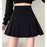 2024 Summer New Women Slim Solid Color Pleated Short Skirt College Style Pure Want To High-waisted Skinny-proof A- line Clothing