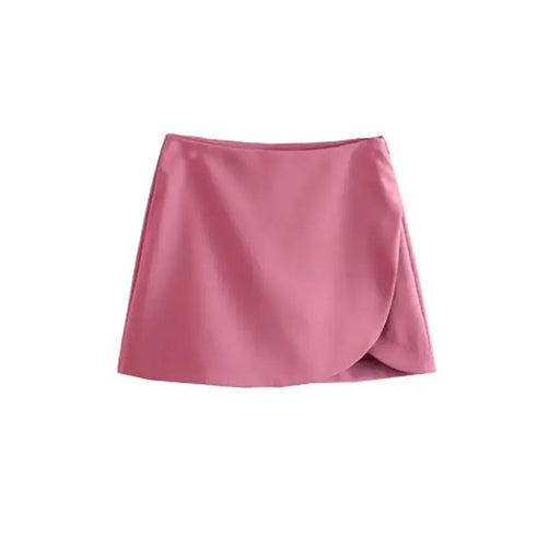 Mooyufon Women Fashion Pareo Style Shorts Skirts Vintage High Waist Side Zipper Female Skort Mujer