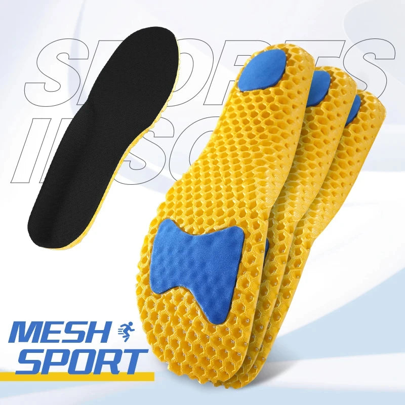 3Pairs Memory Foam Orthopedic Insoles for Feet Shoe Sole Pad Mesh Deodorant Breathable Sneakers Running Cushion for Men Women