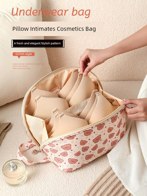 Three-in-One Print Large Capacity Underwear Cosmetics Bag