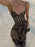 Elegant Leopard Slip A-line Long Dress Women Y2K Backless Tube Tops Floor-length Beach Vacation Robes 2025 Summer Lady Dresses