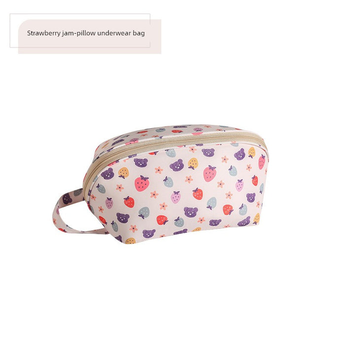 Three-in-One Print Large Capacity Underwear Cosmetics Bag