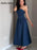 Denim Tube Tops Long Dress Women Slim Spring Summer Zipper Pleated Ankle-length A-line Dresses Woman Casual Robe Lady Streetwear