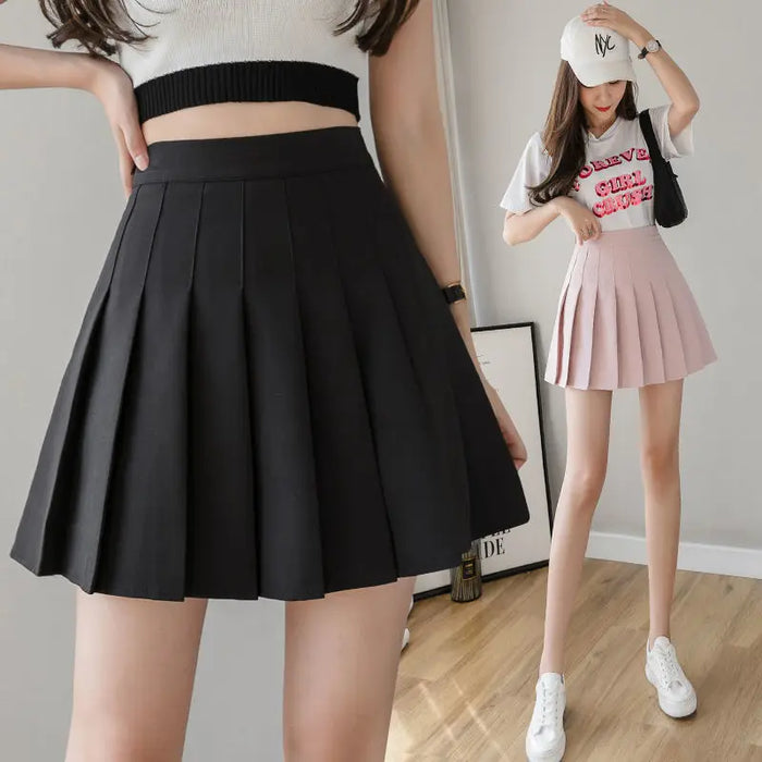 Mini Skirts Womens 2024 Summer Japanese School Pleated Skirts High Waist Kawaii Cute Pink Plaid Skirt Uniform Harajuku Jupe